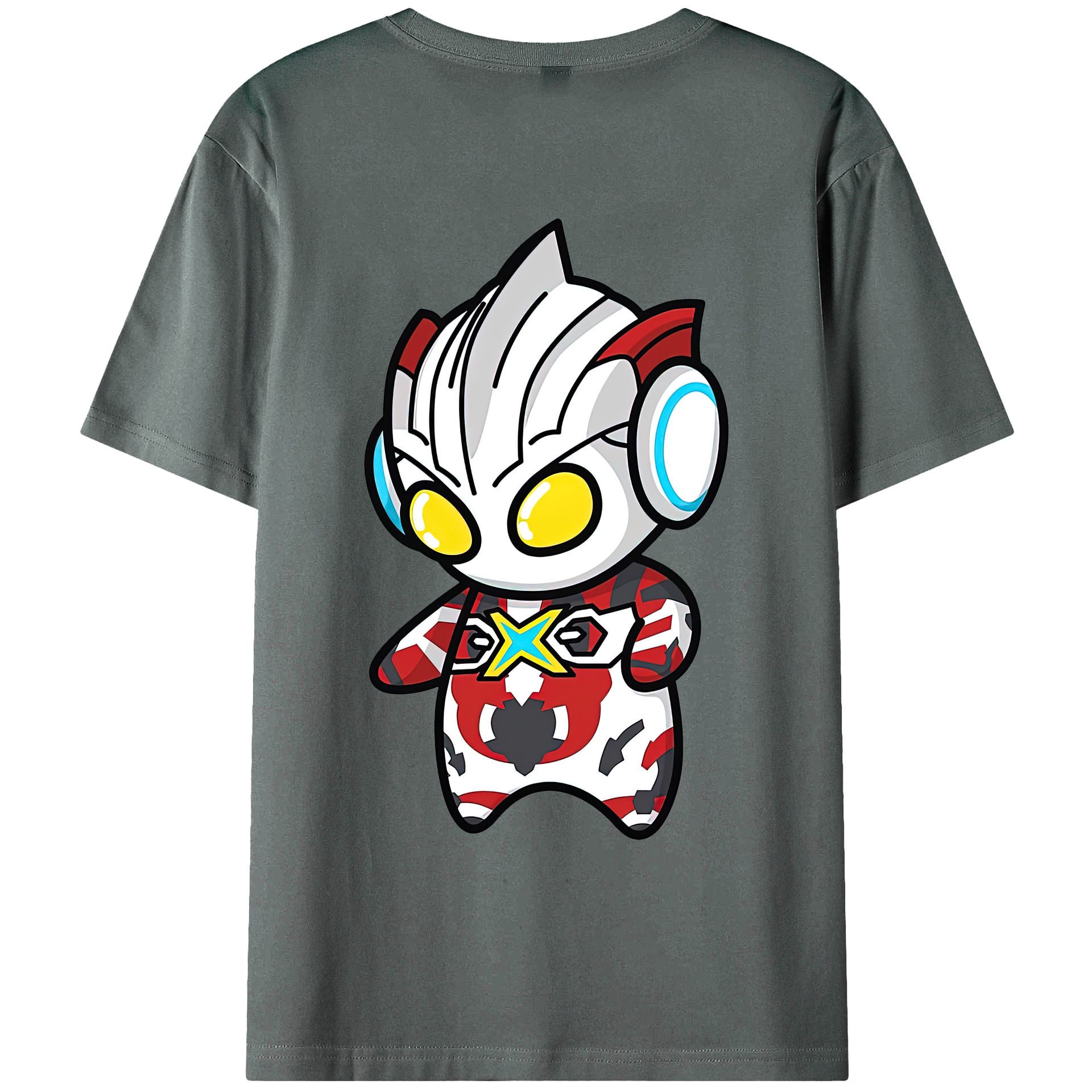 （画像用） ウルトラマン Ultraman 綿100％ メンズ半袖Tシャツ（バックプリント） 通気性